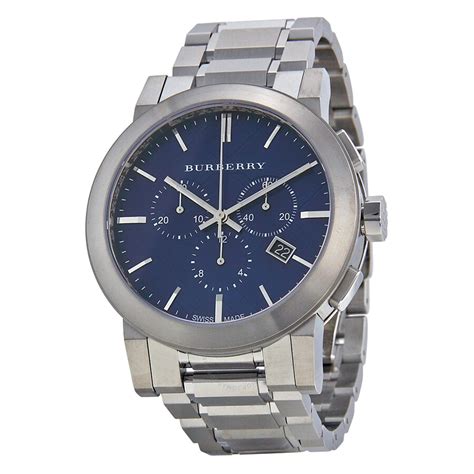 mens burberry chronograph watch blue dial bu9363|Burberry The City BU9363 Men's Watch .